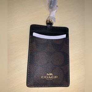 NWOT Coach Lanyard ID Badge Card Holder (Brown/Black)